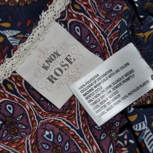 New KNOX ROSE Embroidered Border Peasant Top [D4] - Picture 8 of 8